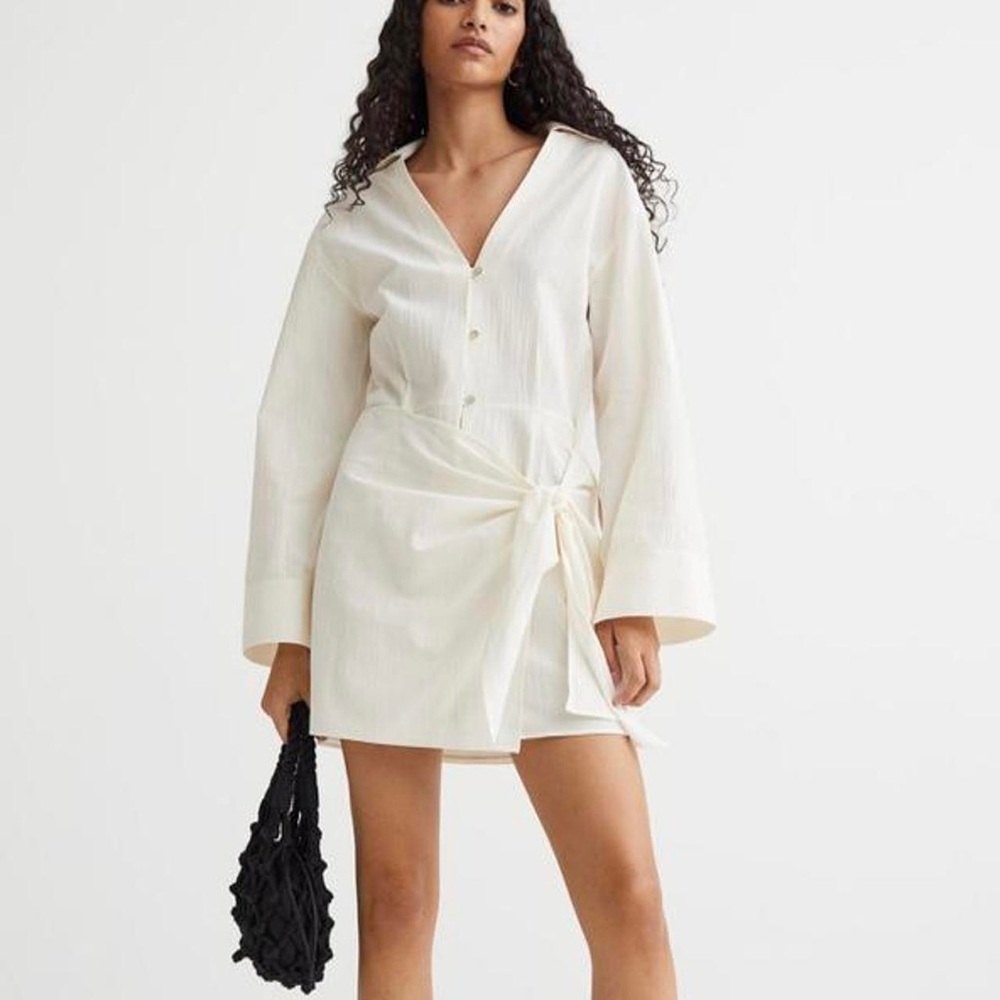 H&M Cream Shirt Dress, Medium